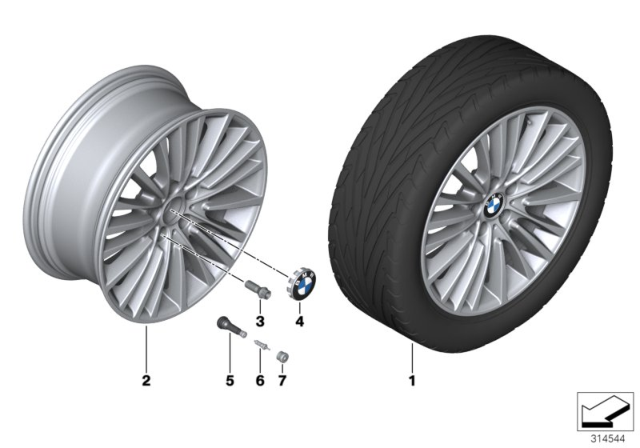 2012 BMW 550i BMW LA Wheel, Multi-Spoke Diagram 3