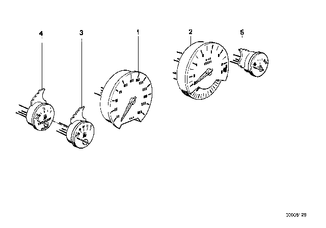 1989 BMW 525i Instrument Cluster Speedometer Diagram for 62111389583