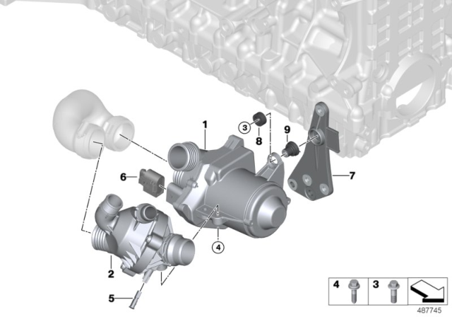 2010 BMW Z4 Engine Water Pump Diagram for 11517586925