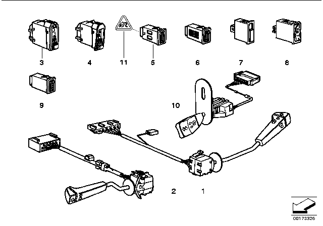1991 BMW 525i Steering Column Switch Diagram
