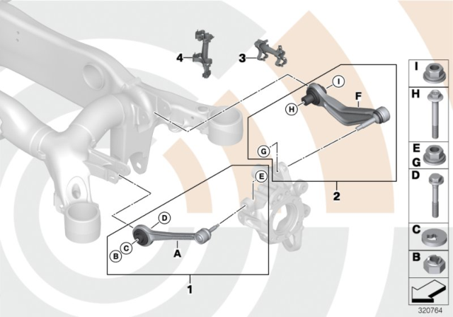 2009 BMW 550i Repair Kits, Control Arms / Wishbones Diagram