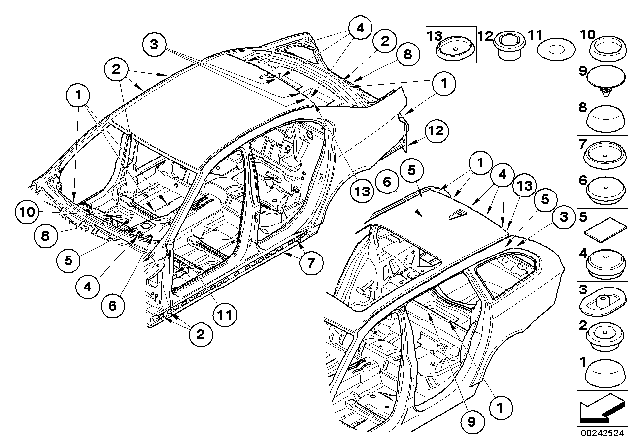 2006 BMW 550i Sealing Cap/Plug Diagram 3
