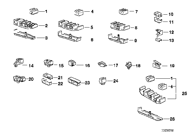 1995 BMW 740i Tubing Support Diagram