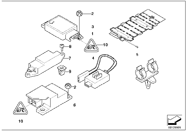 2003 BMW 525i Electric Parts, Airbag Diagram