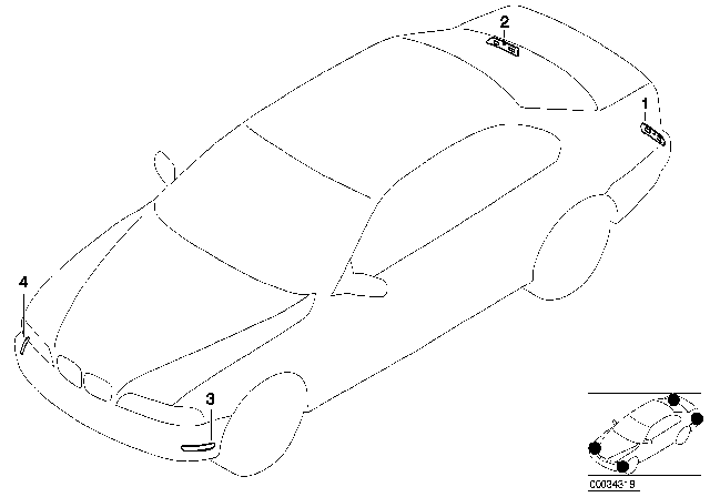 2000 BMW 328Ci Reflector Diagram