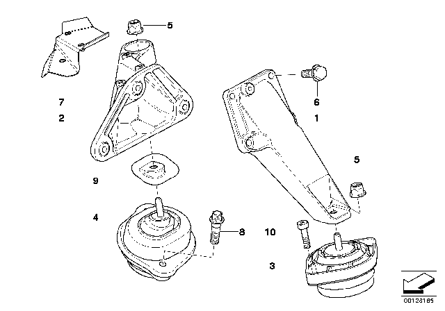 2004 BMW X3 Engine Mount Right Diagram for 22113421296