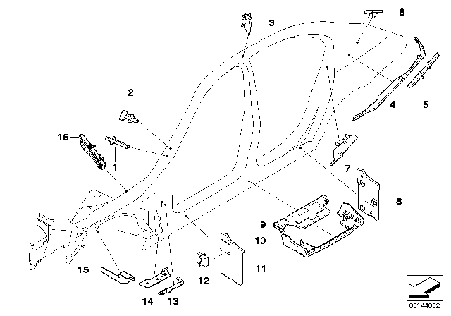 2008 BMW 550i Cavity Shielding, Side Frame Diagram
