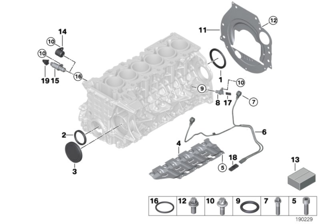 2006 BMW 325i Engine Block & Mounting Parts Diagram 2