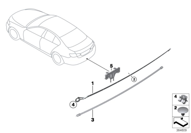 2015 BMW 750Li Sensor Lead, Smart Opener Diagram