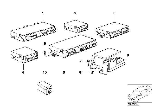 1993 BMW 318is Body Control Units And Modules Diagram 2