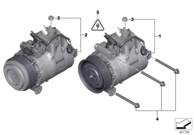 2011 BMW 128i Rp Air Conditioning Compressor Diagram
