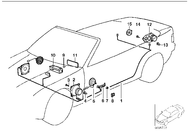 1993 BMW 325i Single Components Stereo System Diagram