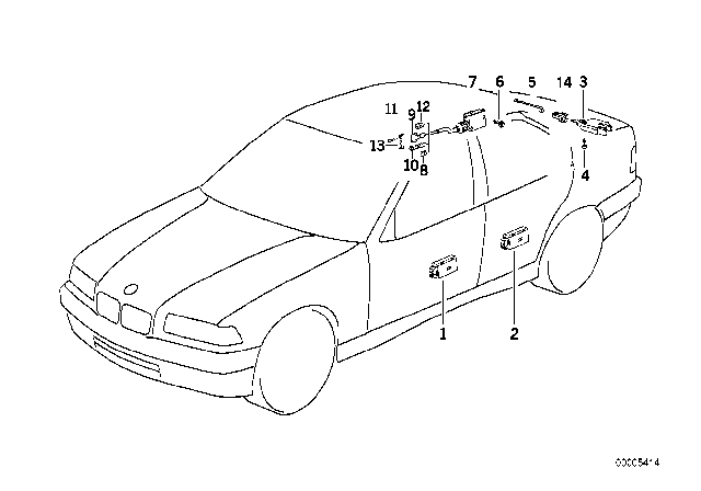 1994 BMW 325i Central Locking System Diagram