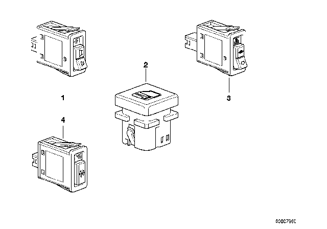 1994 BMW 318is Various Switches Diagram 3