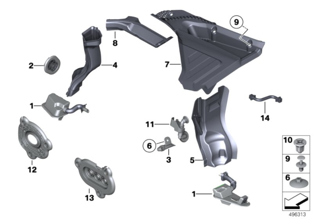 2015 BMW 640i Various Grommets / Covers Diagram