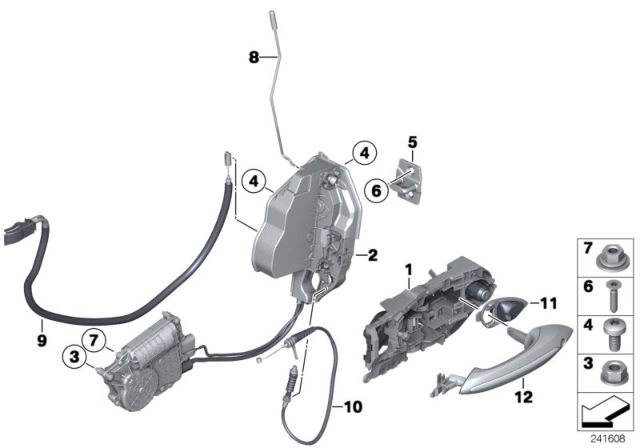 2016 BMW 640i Locking System, Door Diagram