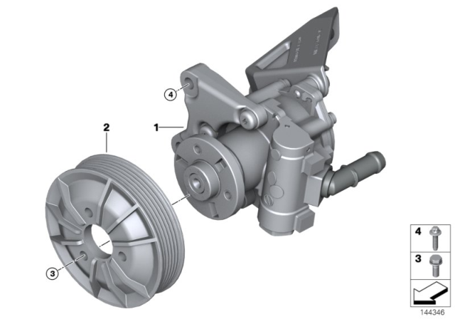 2012 BMW 128i Power Steering Pump Diagram 2