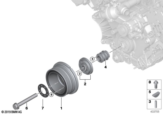 2009 BMW 550i Belt Drive-Vibration Damper Diagram