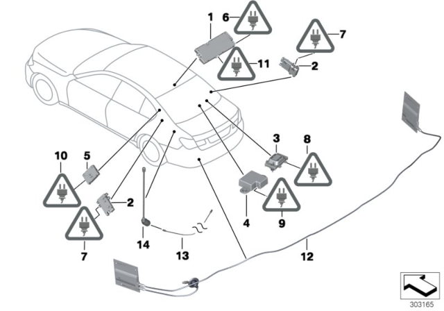 2014 BMW 750Li Single Parts For Antenna-Diversity Diagram