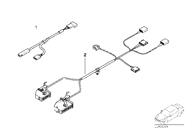 2005 BMW 745Li Set Of Cables, Centre Armrest Diagram