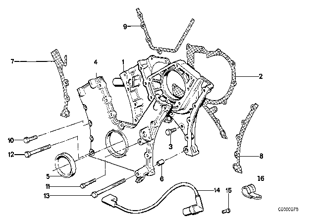 1992 BMW 850i Engine Crankshaft Position Sensor Diagram for 12141720291