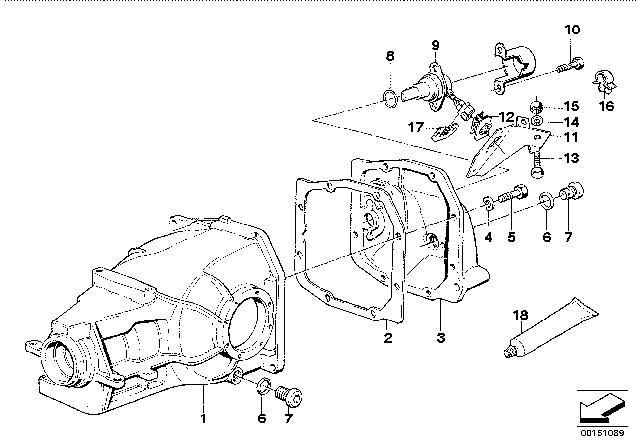 1991 BMW 525i Final Drive Cover / Trigger Contact Diagram