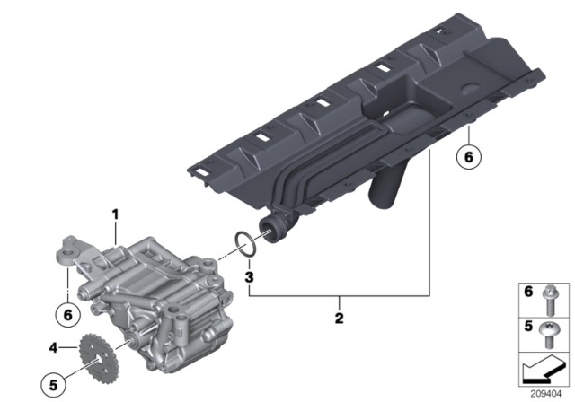 2014 BMW 640i Lubrication System / Oil Pump Diagram