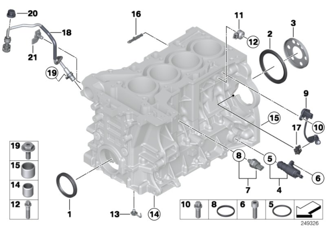 2014 BMW 428i Engine Block & Mounting Parts Diagram 2