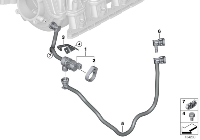 2008 BMW 128i Fuel Tank Breather Valve Diagram