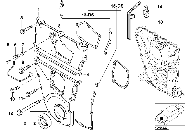 1998 BMW 318is Camshaft Position Sensor Diagram for 12141743072