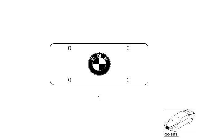 1991 BMW 318is Marque License Plate Frame Diagram