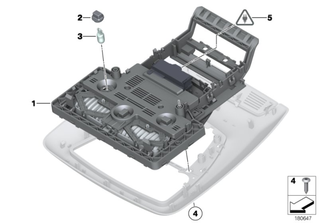 2015 BMW 550i Basic Switch Unit Roof Diagram 2