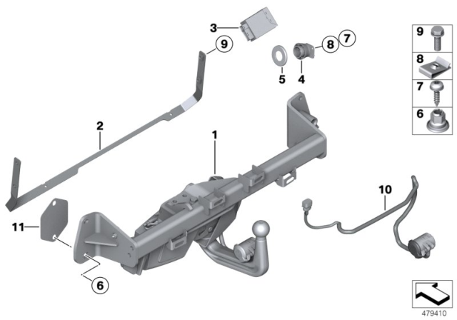 2015 BMW 428i Trailer Tow Hitch, Electrically Pivoted Diagram