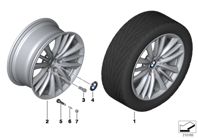 2015 BMW 550i BMW LA Wheel, W-Spoke Diagram 1