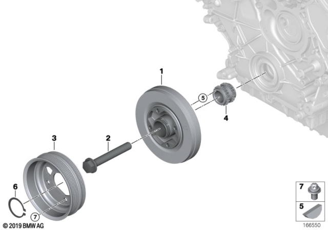2015 BMW 550i Belt Drive-Vibration Damper Diagram