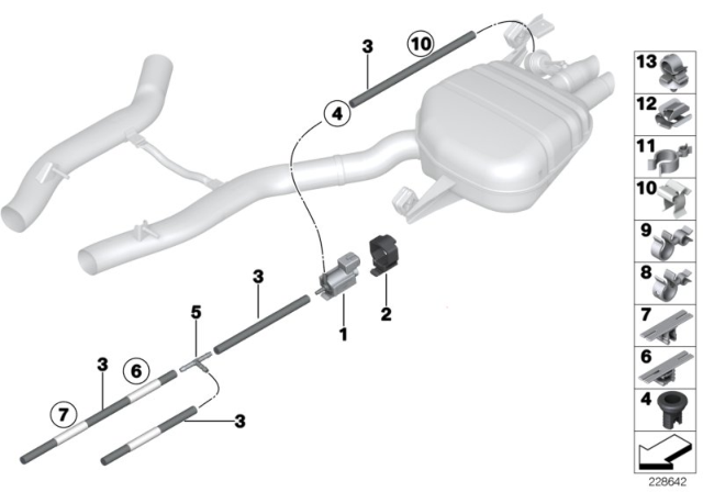 2012 BMW 750Li Vacuum Control, Exhaust Flap Diagram