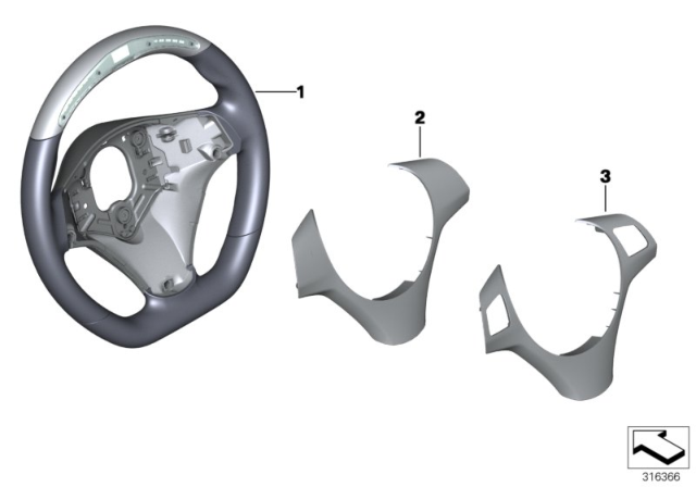 2009 BMW 128i Performance Steering Wheel Diagram 4