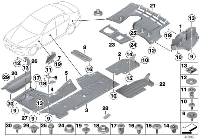 2016 BMW 428i Underfloor Coating Diagram
