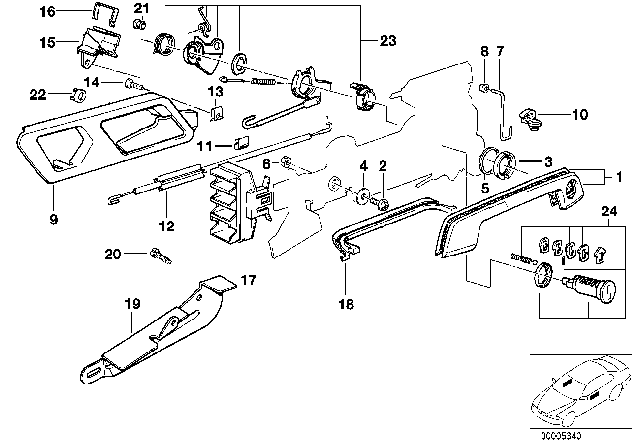 1994 BMW 525i Front Door Control / Door Lock Diagram