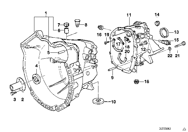 1993 BMW 525i Housing & Mounting Parts (S5D) Diagram 1