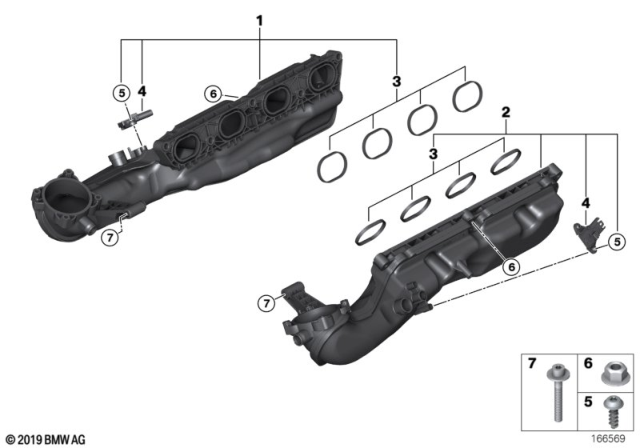 2011 BMW 750Li Intake Manifold System Diagram