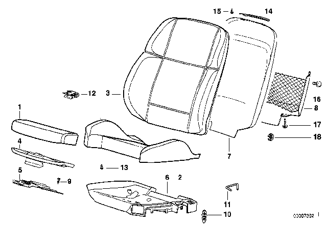 1993 BMW 318is Pad / Seat Pan Of BMW Sports Seat Diagram