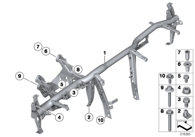 2014 BMW 550i Carrier Instrument Panel Diagram