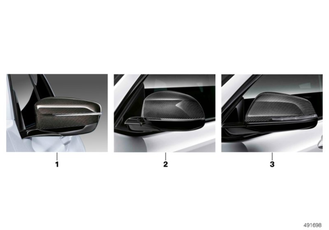 2016 BMW 740i M Performance Exterior Mirror Caps Diagram
