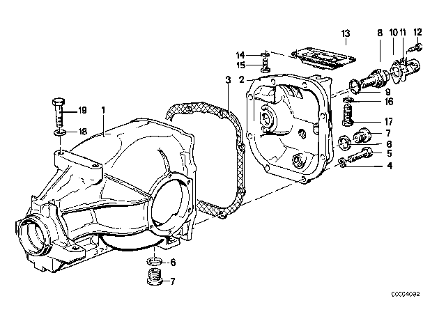 1979 BMW 633CSi Final Drive Housing Cover / Trigger Contact Diagram