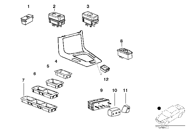 1994 BMW 318is Various Switches Diagram 4