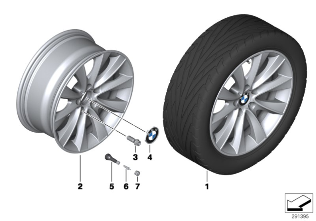 2015 BMW 740i BMW LA Wheel, V-Spoke Diagram 2