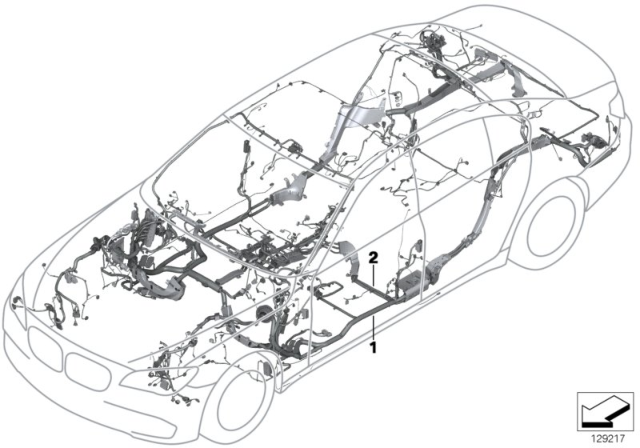 2008 BMW 750Li Main Wiring Harness Diagram