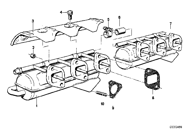 1980 BMW 633CSi Exhaust Manifold Diagram 1