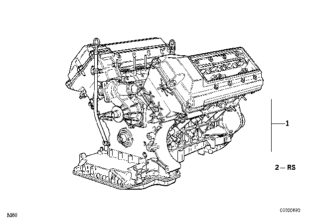 1997 BMW 740iL Short Engine Diagram